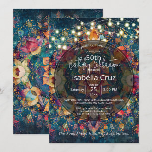 Blooms in Motion Floral Mandala Design Invitation