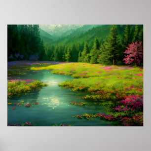 Blooms in the Glade: Forest Delight Poster