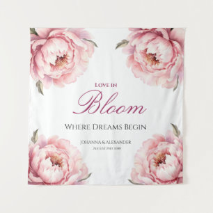 Blooms Love Enchanting Floral Elegance Backdrops Tapestry