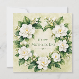 "Blooms of Affection: White Gardenia Mother's Day Card