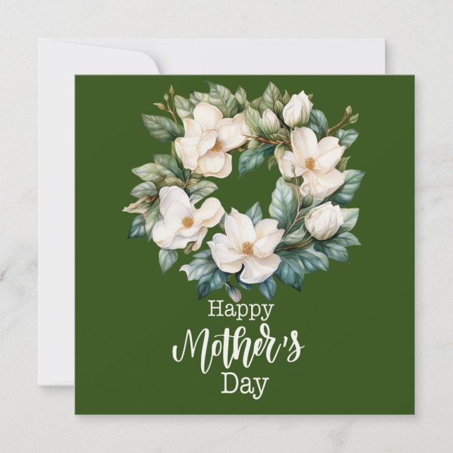 "Blooms of Affection: White Gardenia Mother's Day  Card (Front)