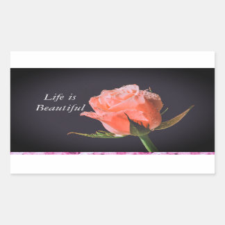 "Blooms of Beauty:A rose inspired design " Rectangular Sticker