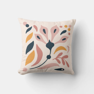 Blooms of Bliss: Floral Pink, Blue, and Yellow Cus Cushion