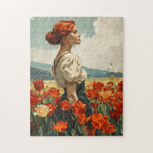 Blooms of Grace: Vintage Tulip Beauty Jigsaw Puzzle