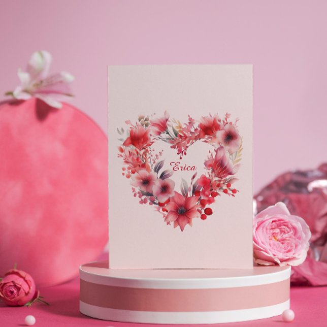Blooms of Love | Custom Name | Valentine's Day Holiday Card (Creator Uploaded)