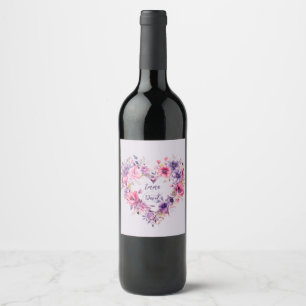 Blooms of Love Custom Names Wine Label
