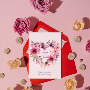 Blooms of Love   Floral   Custom Names & Text Holiday Card