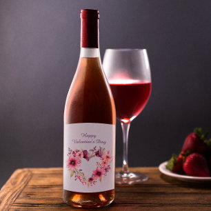 Blooms of Love   Floral   Happy Valentine's Day Wine Label
