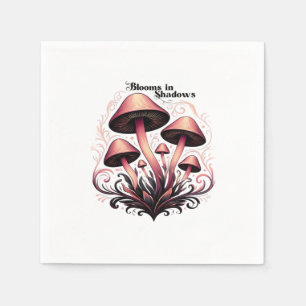 Blooms Shadows - Whimsigoth Mushroom Art Pastel Go Napkin