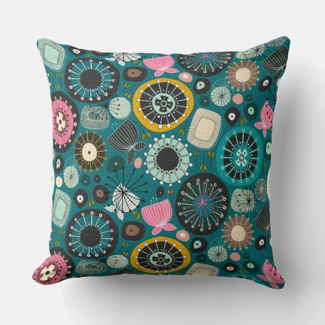 BLOOMS teal Cushion (Front)
