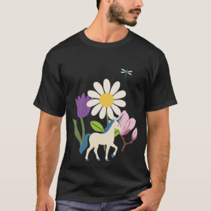 Blooms Unicorn Colorful Magnolia Floral Gift T-Shirt