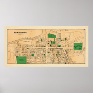 Bloomsburg Map 2 1876 Beers Atlas Poster