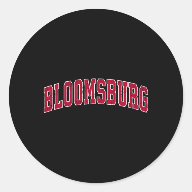 Bloomsburg Pennsylvania Pa Sports Red Classic Round Sticker (Front)
