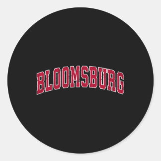 Bloomsburg Pennsylvania Pa Sports Red Classic Round Sticker