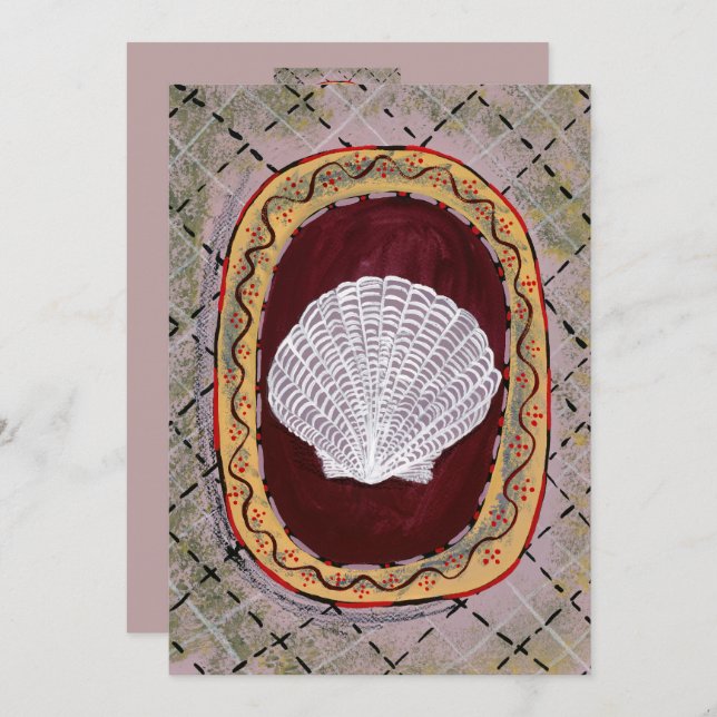 Bloomsbury & Charleston-Inspired Seashell Art Card (Front/Back)