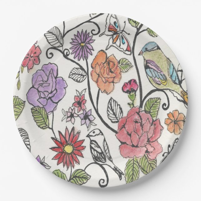 Bloomsbury design on Paper Plates (Front)