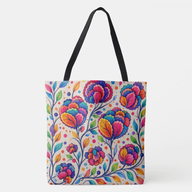 Bloomwave Tapestry Tote Bag (Front)