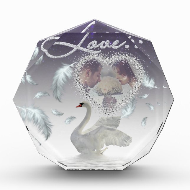 Bloque de fotos personalizado con plumas y brillo photo block (Front)