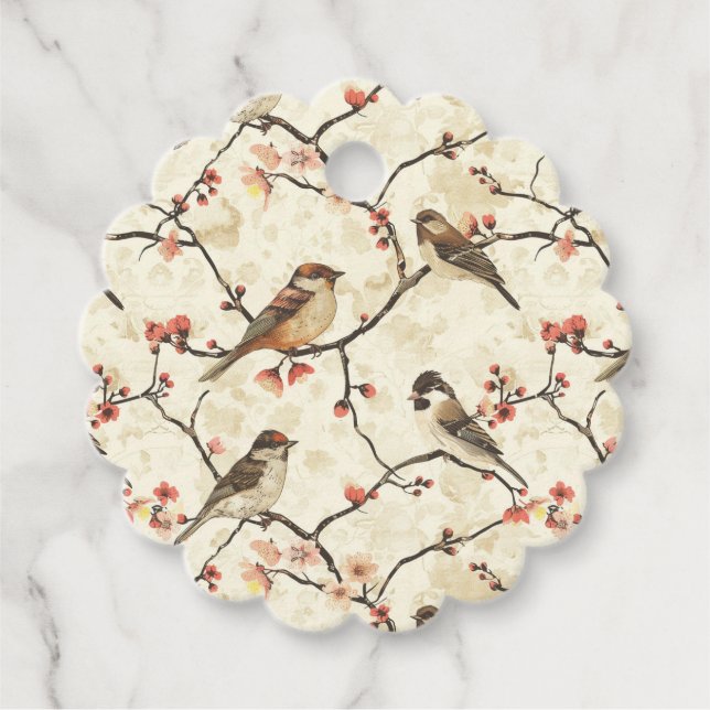 Blossom and Song Favour Tags (Front)