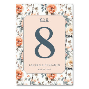 Blossom and Vow Wedding Table Number