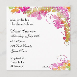 Blossom Baby Shower Invitation in Bright Colours
