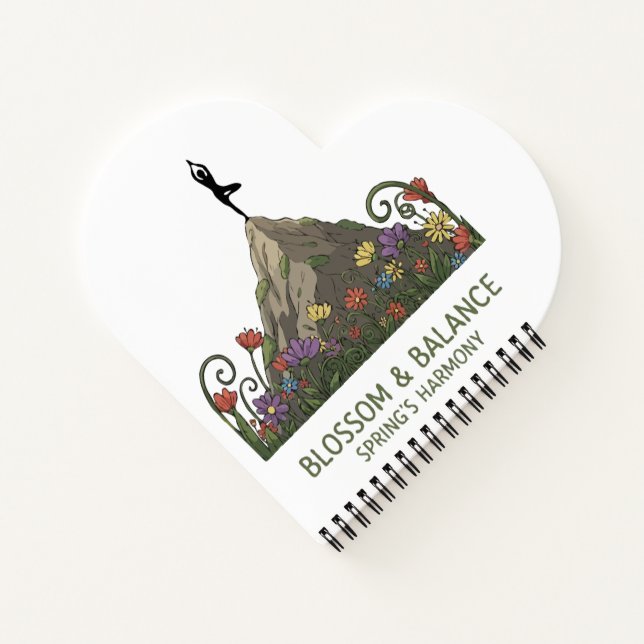 Blossom & Balance | Yoga Tree Pose Spring Harmony Notebook (Back)