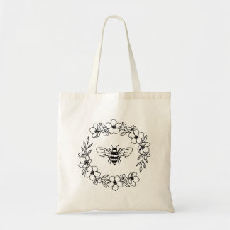Blossom Bee Wreath Tote Bag
