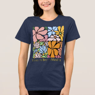 Blossom Beyond Reality – Abstract Flower Art Desig Tri-Blend Shirt