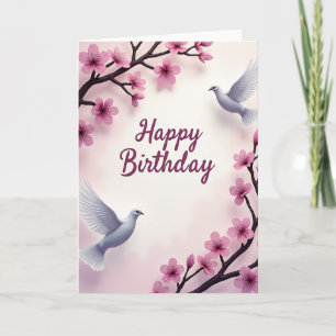 Blossom Birds Birthday Card