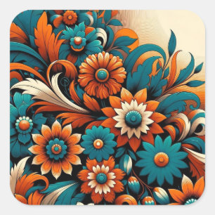 Blossom Bliss: Floral Symphony Square Sticker