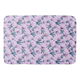 Blossom Bliss on Soft Purple Bath Mat