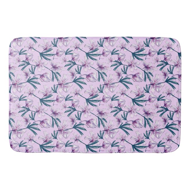 Blossom Bliss on Soft Purple Bath Mat (Front)