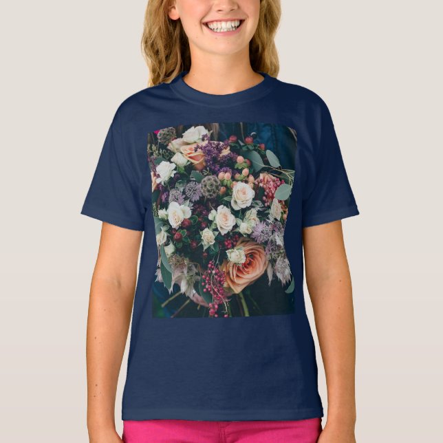 "Blossom Bliss: Vibrant Flower Design T-Shirt" T-Shirt (Front)