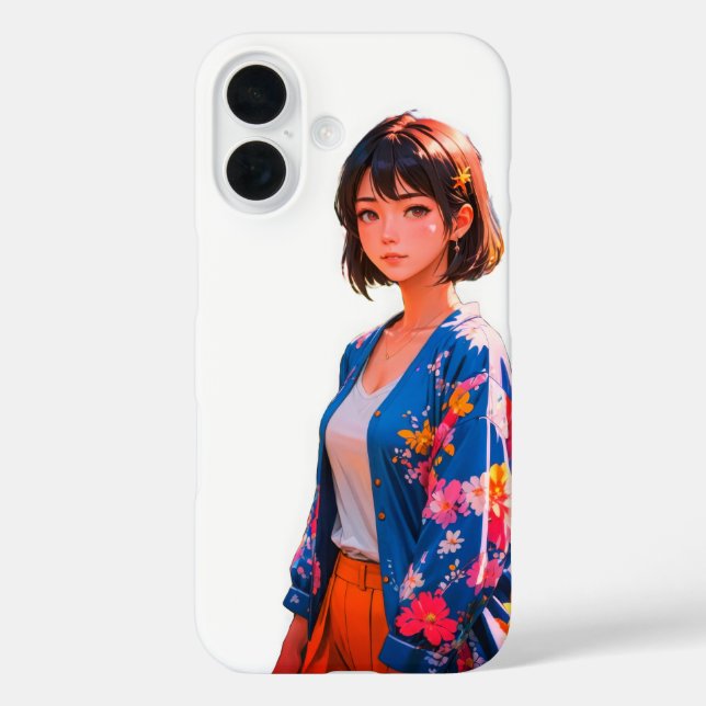 Blossom Blue iPhone 16 Case (Back)