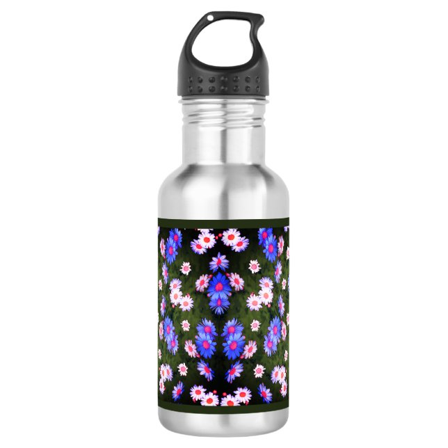 Blossom Breeze Blush Pink Blooms Lavender Blue 532 Ml Water Bottle (Front)