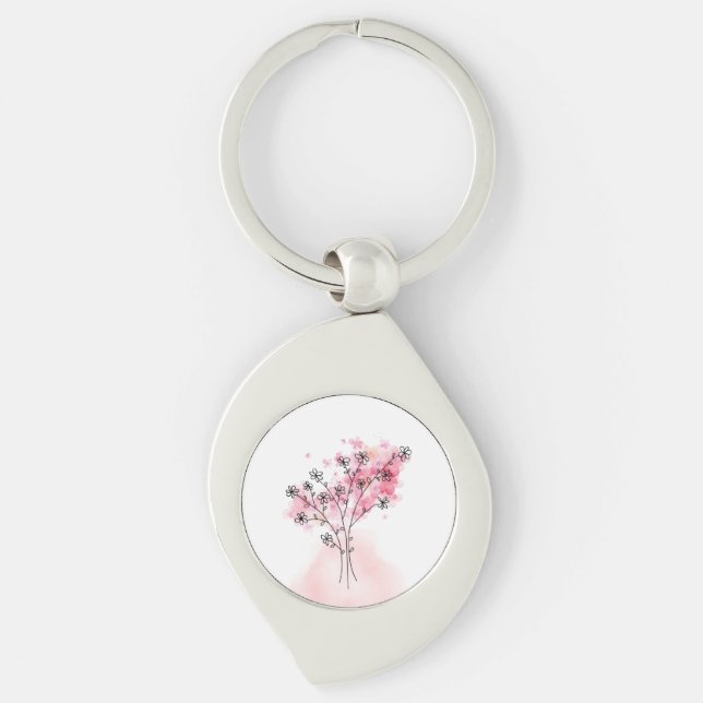 Blossom Breeze – Teardrop Floral Keychain (Front)