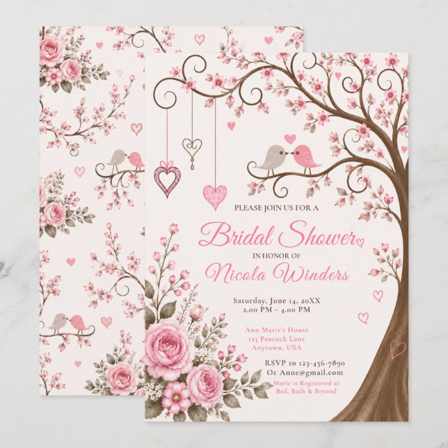 Blossom Bridal Shower Invitation (Front/Back)