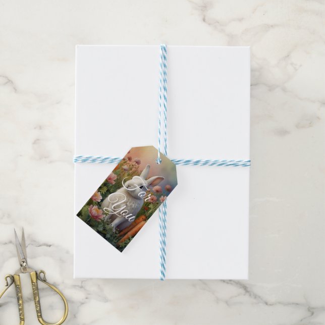 Blossom Bunny & Carrot Patch  Gift Tags (With Twine)