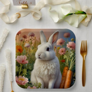 Blossom Bunny & Carrot Patch Paper Plate 