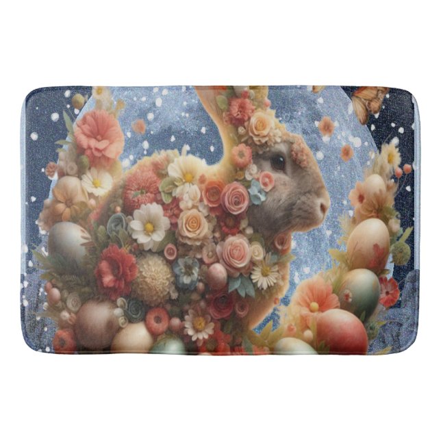 Blossom Bunny Easter  Bath Mat (Front)