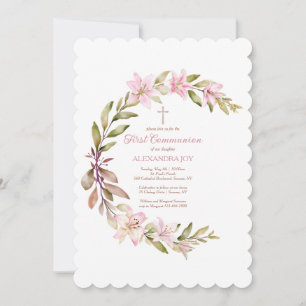 Blossom Crescent First Communion Invitation