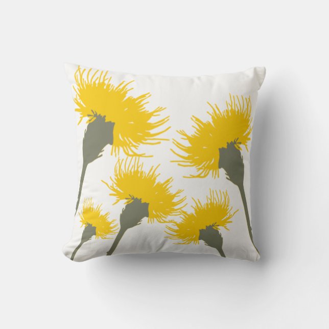 Blossom Dandelion Decor#6d Modern Throw Pillows (Front)