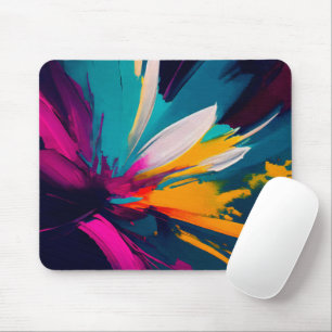 Blossom Dreams – Vibrant Abstract Floral Burst Mouse Mat