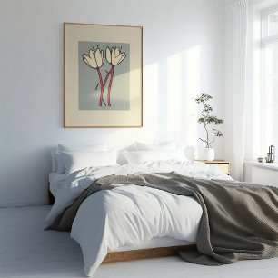 Blossom Duo: Simple Elegance in Bloom Poster