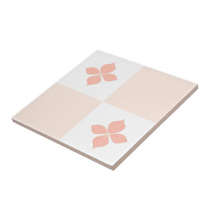 Blossom elegance salmon floral tile set Pattern 10