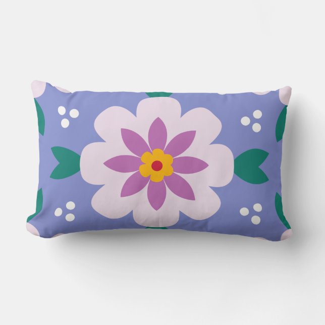 Blossom Flower Pattern Pillow (Front)