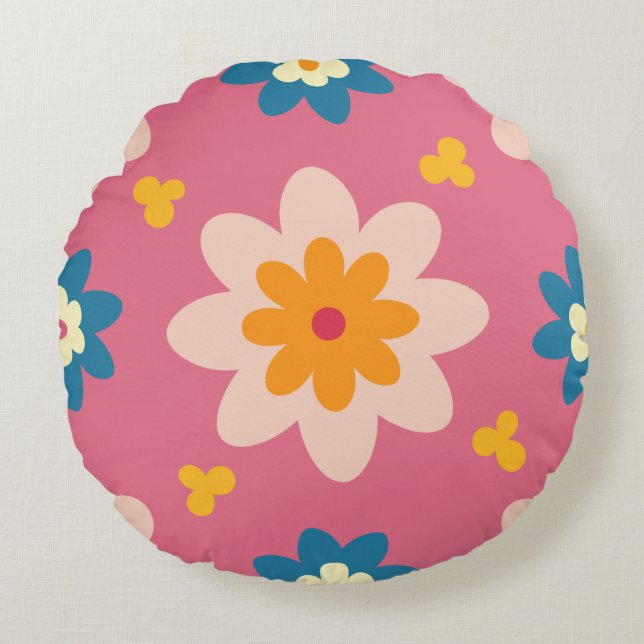 Blossom Flower Pattern Pillow (Front)