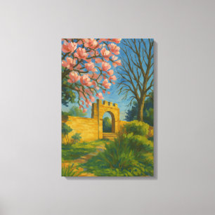 Blossom Gate – Enchanted Garden Painting Canvas Print
