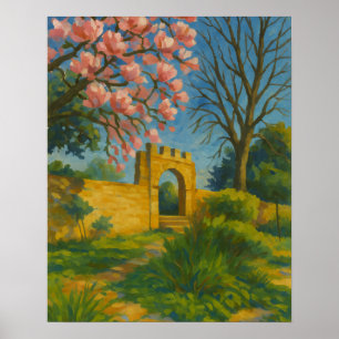 Blossom Gate – Enchanted Garden Painting Poster