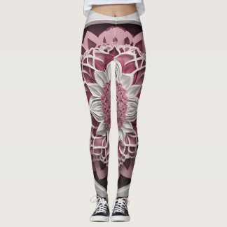 Blossom Harmony Maroon and Pink Floral Legging